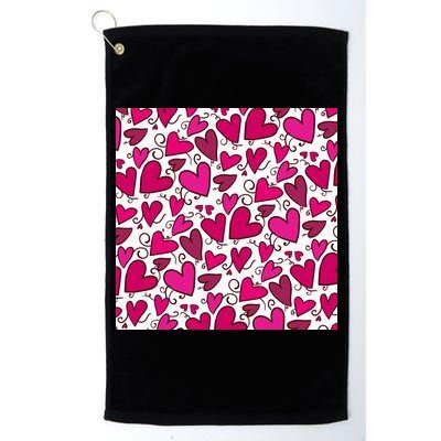 Pink Hearts Cute Valentine's Day Gift Golf Towel
