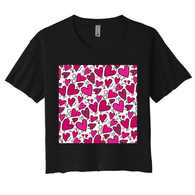 Pink Hearts Cute Valentine's Day Gift Crop Top