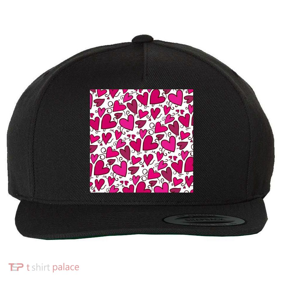 Pink Hearts Cute Valentine's Day Gift Wool Snapback Cap