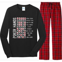 Poker Hands Cheat Sheet Card Casino Games Funny Player Gift Long Sleeve Pajama Set