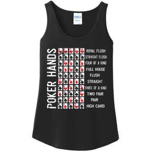 Poker Hands Cheat Sheet Card Casino Games Funny Player Gift Ladies Essential Tank