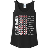 Poker Hands Cheat Sheet Card Casino Games Funny Player Gift Ladies Essential Tank