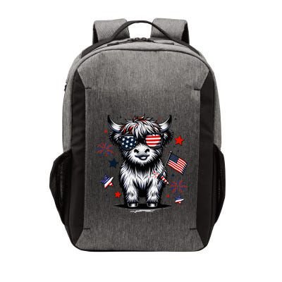 Patriotic Highland Cow 4th Of July Design Vector Backpack