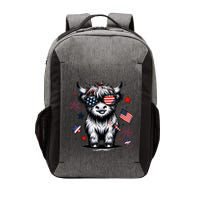 Patriotic Highland Cow 4th Of July Design Vector Backpack