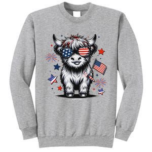 Patriotic Highland Cow 4th Of July Sweatshirt