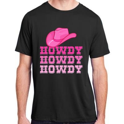 Pink Howdy Cowgirl Western Country Rodeo Adult ChromaSoft Performance T-Shirt