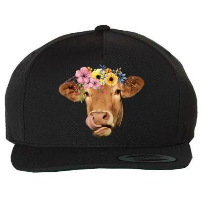 Pretty Hippie Cow Peace Love Festival Gift Wool Snapback Cap