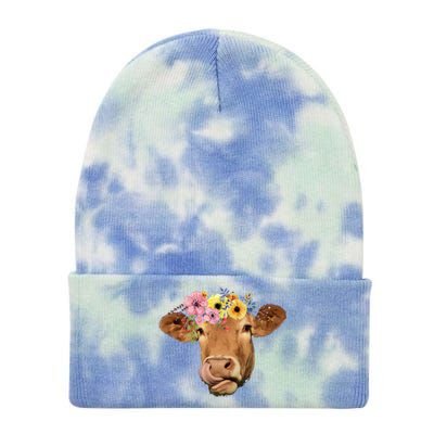 Pretty Hippie Cow Peace Love Festival Gift Tie Dye 12in Knit Beanie