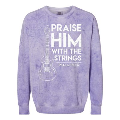 Praise Him Christian Worship Electric Guitar Jesus 3 Colorblast Crewneck Sweatshirt