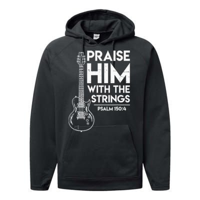 Praise Him Christian Worship Electric Guitar Jesus 3 Performance Fleece Hoodie