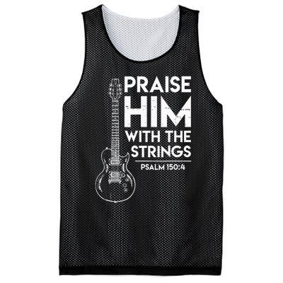 Praise Him Christian Worship Electric Guitar Jesus 3 Mesh Reversible Basketball Jersey Tank