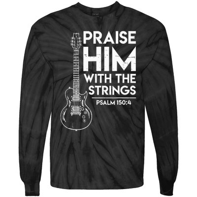 Praise Him Christian Worship Electric Guitar Jesus 3 Tie-Dye Long Sleeve Shirt