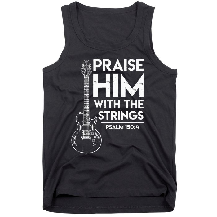 Praise Him Christian Worship Electric Guitar Jesus 3 Tank Top