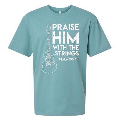 Praise Him Christian Worship Electric Guitar Jesus 3 Sueded Cloud Jersey T-Shirt