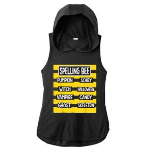 Pun Halloween Costume For Teachers Spelling Bee Ladies PosiCharge Tri-Blend Wicking Draft Hoodie Tank