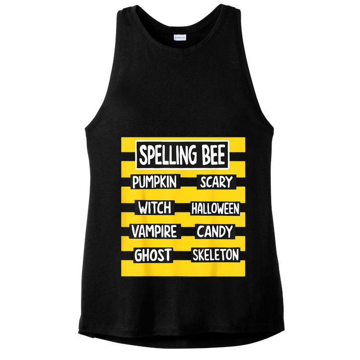 Pun Halloween Costume For Teachers Spelling Bee Ladies PosiCharge Tri-Blend Wicking Tank