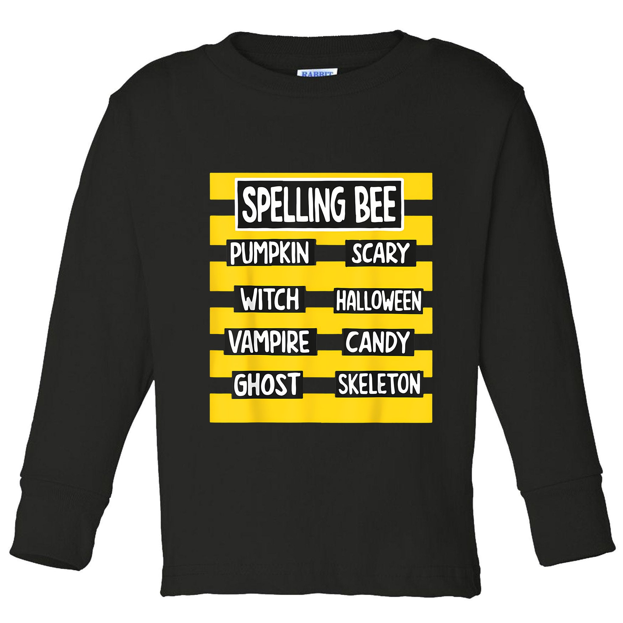 Pun Halloween Costume For Teachers Spelling Bee Toddler Long Sleeve Shirt