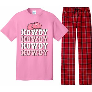 Pink Howdy Cow Print Western Country Cowgirl Texas Rodeo Pajama Set