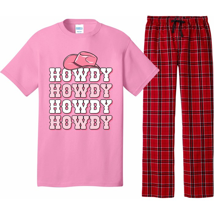 Pink Howdy Cow Print Western Country Cowgirl Texas Rodeo Pajama Set