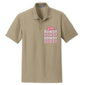 Pink Howdy Cow Print Western Country Cowgirl Texas Rodeo Dry Zone Grid Polo