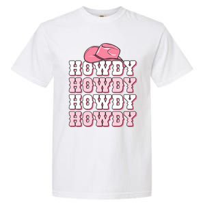 Pink Howdy Cow Print Western Country Cowgirl Texas Rodeo Garment-Dyed Heavyweight T-Shirt