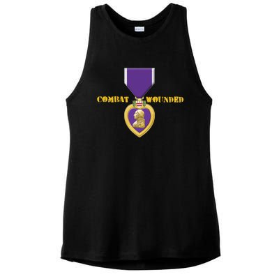 Purple Heart Combat Veteran Cool Ladies PosiCharge Tri-Blend Wicking Tank