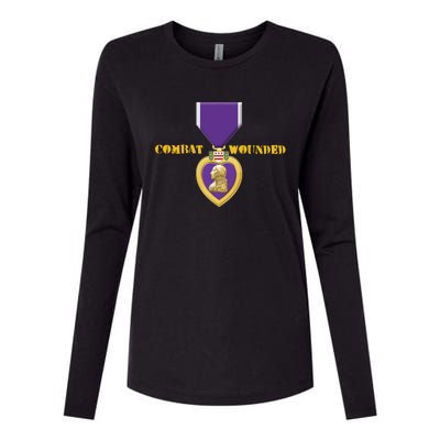 Purple Heart Combat Veteran Cool Womens Cotton Relaxed Long Sleeve T-Shirt