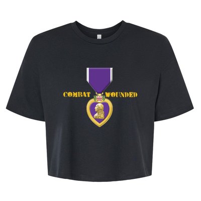 Purple Heart Combat Veteran Cool Bella+Canvas Jersey Crop Tee