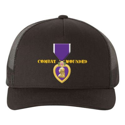 Purple Heart Combat Veteran Cool Yupoong Adult 5-Panel Trucker Hat