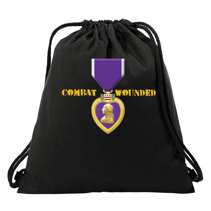 Purple Heart Combat Veteran Cool Drawstring Bag