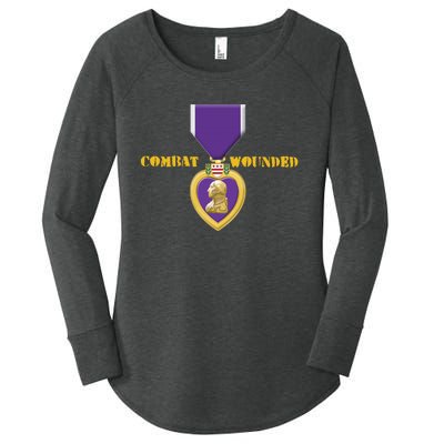 Purple Heart Combat Veteran Cool Women's Perfect Tri Tunic Long Sleeve Shirt