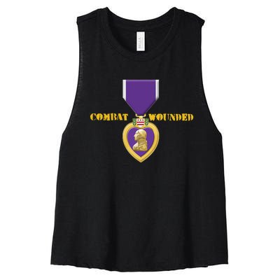 Purple Heart Combat Veteran Cool Women's Racerback Cropped Tank