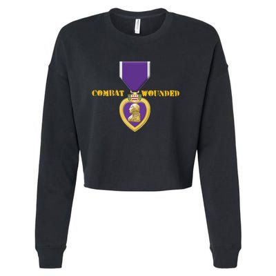 Purple Heart Combat Veteran Cool Cropped Pullover Crew