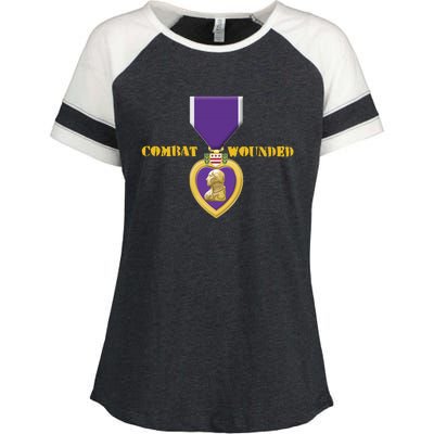 Purple Heart Combat Veteran Cool Enza Ladies Jersey Colorblock Tee