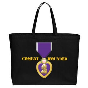 Purple Heart Combat Veteran Cool Cotton Canvas Jumbo Tote