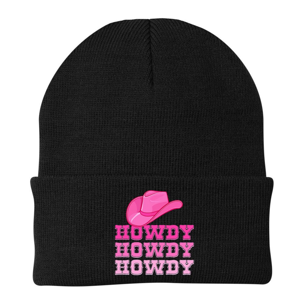 Pink Howdy Cowgirl Western Country Rodeo Beanie