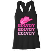 Pink Howdy Cowgirl Western Country Rodeo Women's Racerback Tank