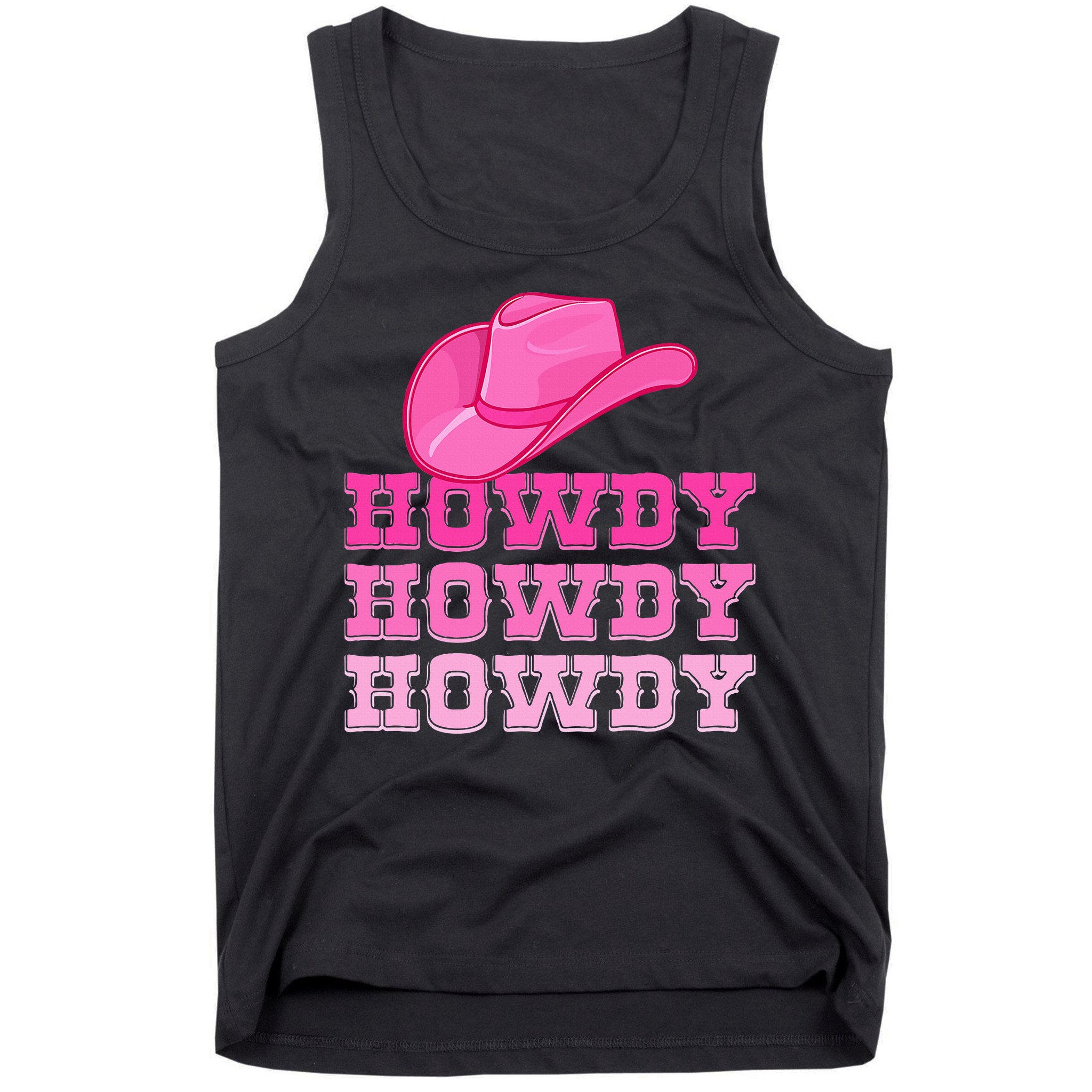 Pink Howdy Cowgirl Western Country Rodeo Tank Top