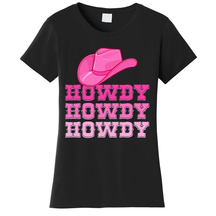 Pink Howdy Cowgirl Western Country Rodeo Women's T-Shirt