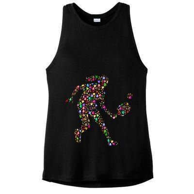 Pickleball Heart Color Ladies PosiCharge Tri-Blend Wicking Tank