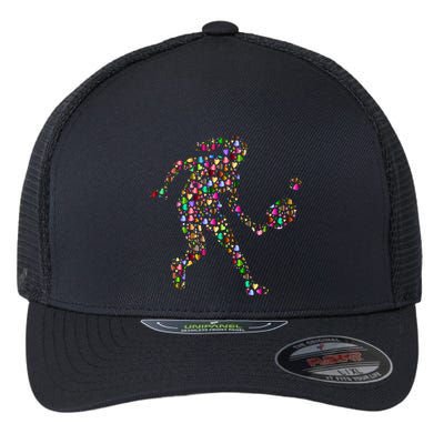 Pickleball Heart Color Flexfit Unipanel Trucker Cap