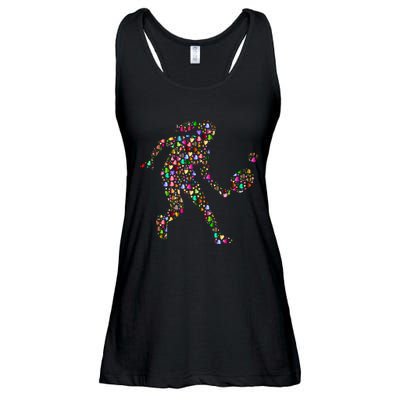Pickleball Heart Color Ladies Essential Flowy Tank
