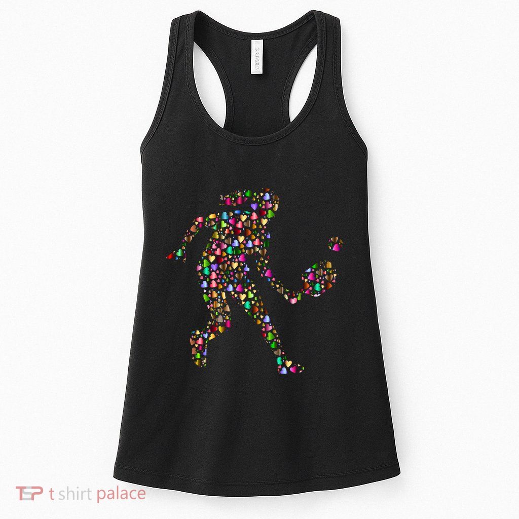 Pickleball Heart Color Womens Tank Top