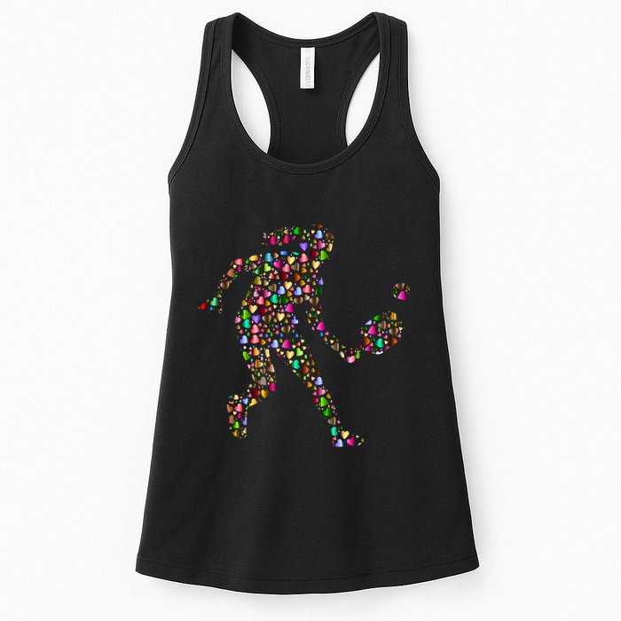 Pickleball Heart Color Womens Tank Top