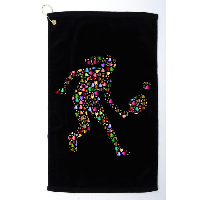 Pickleball Heart Color Golf Towel