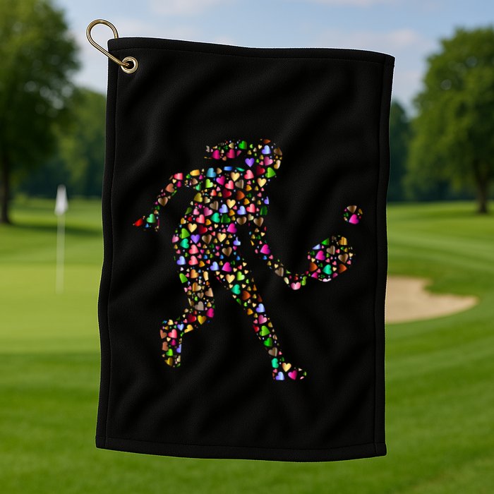 Pickleball Heart Color Golf Towel