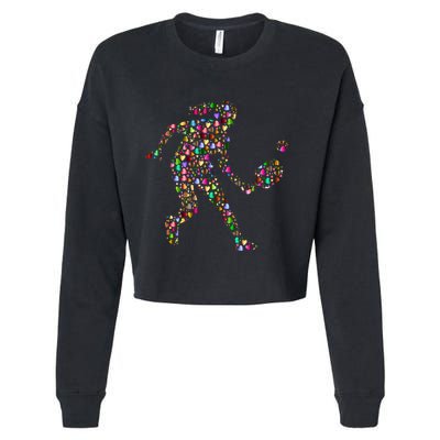Pickleball Heart Color Cropped Pullover Crew