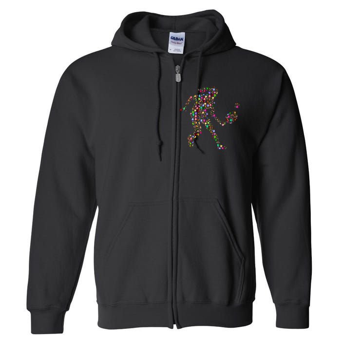 Pickleball Heart Color Full Zip Hoodie