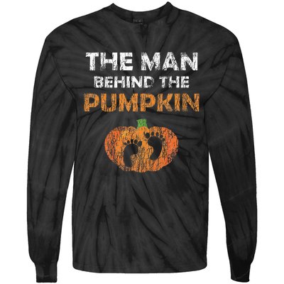 Pregnant Halloween Costume For Dad Expecting Lil Pumpkin Tie-Dye Long Sleeve Shirt