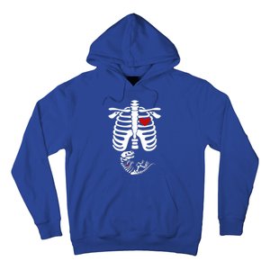 Pregnant Halloween Costume Dinosaur Skeleton Pregnant Mom Gift Hoodie